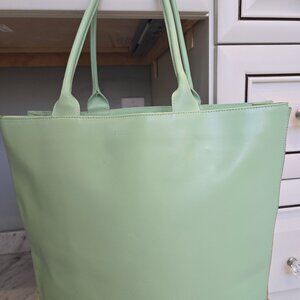 Furla Green Leather Tote Bag
